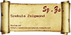 Szekula Zsigmond névjegykártya